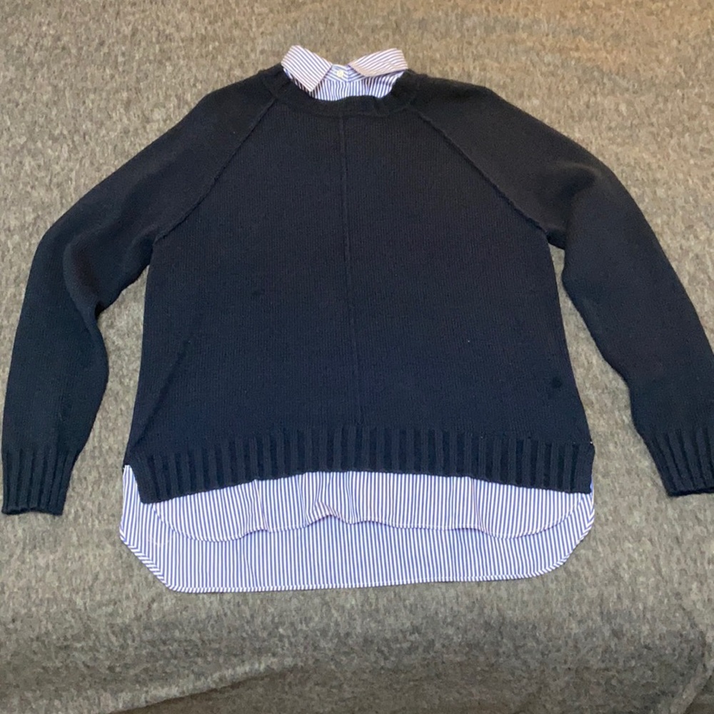 Ralph Lauren cotton sweater w buttonup shirt under